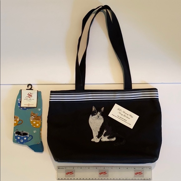 ❌ SOLD Tuxedo Cat Handbag Artist Handmade Purse - Picture 2 of 16